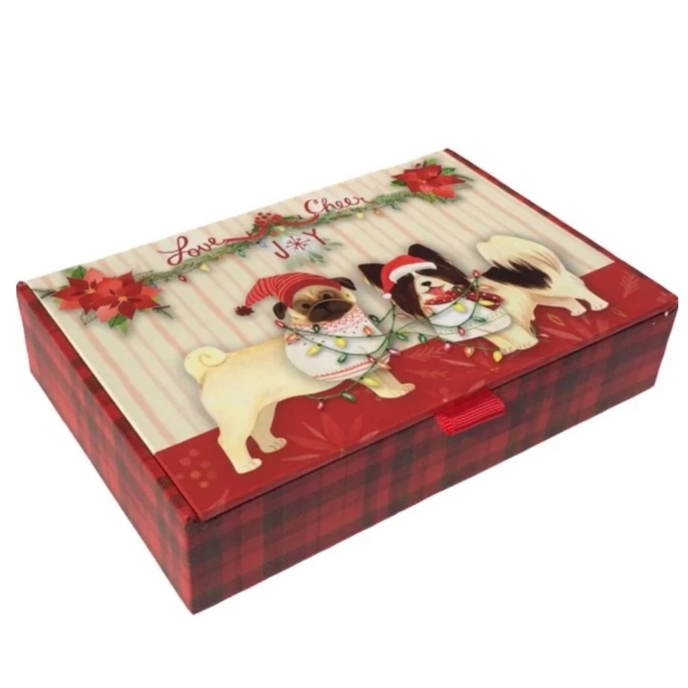 Punch Studio Festive Dogs Decorative Cigar Nesting Box (61887), Small